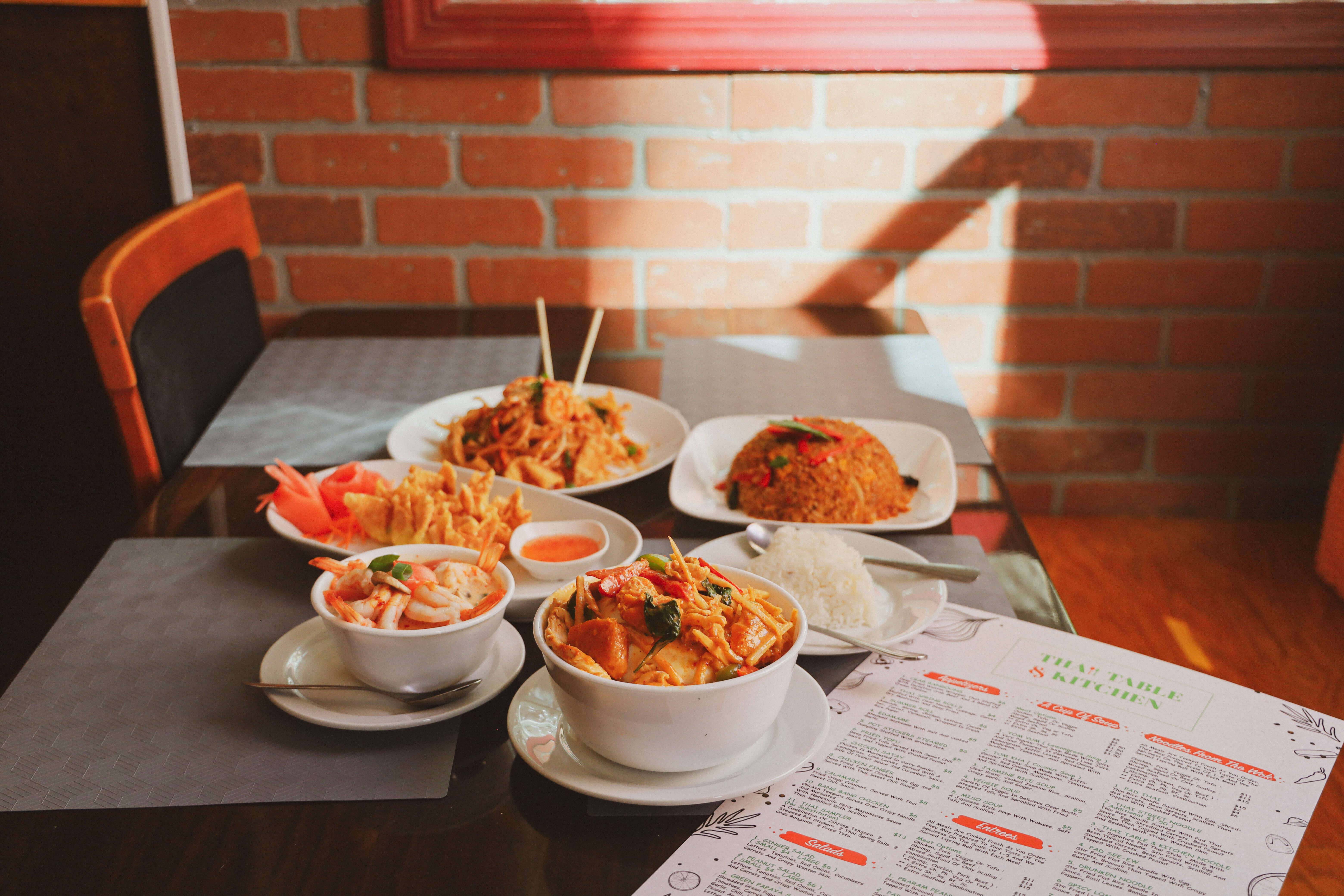thai table and kitchen menu